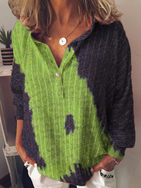 Long Sleeve Printed Cotton-Blend Shirts & Tops