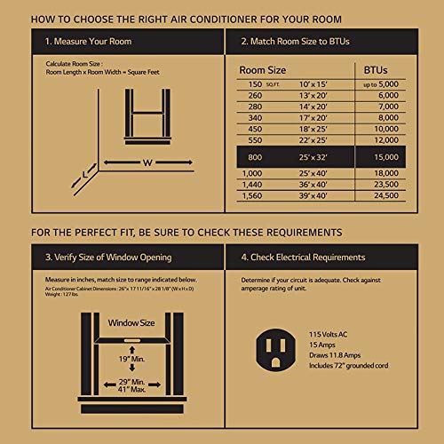 LG 15,000 BTU 115V Window-Mounted Air Conditioner with Remote Control