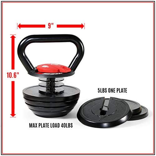 Yes4All 10-40lb Adjustable Kettlebell Weights –Cast Iron Kettlebell