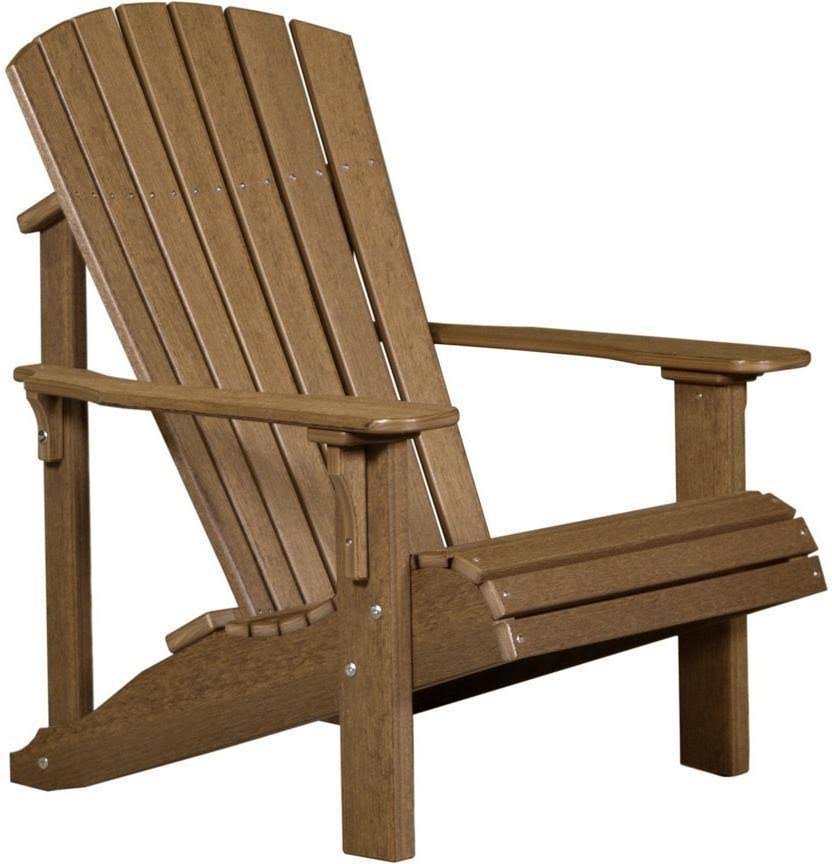 LuxCraft Adirondack Chair Recycled Plastic Deluxe Model., Antique Mahogany