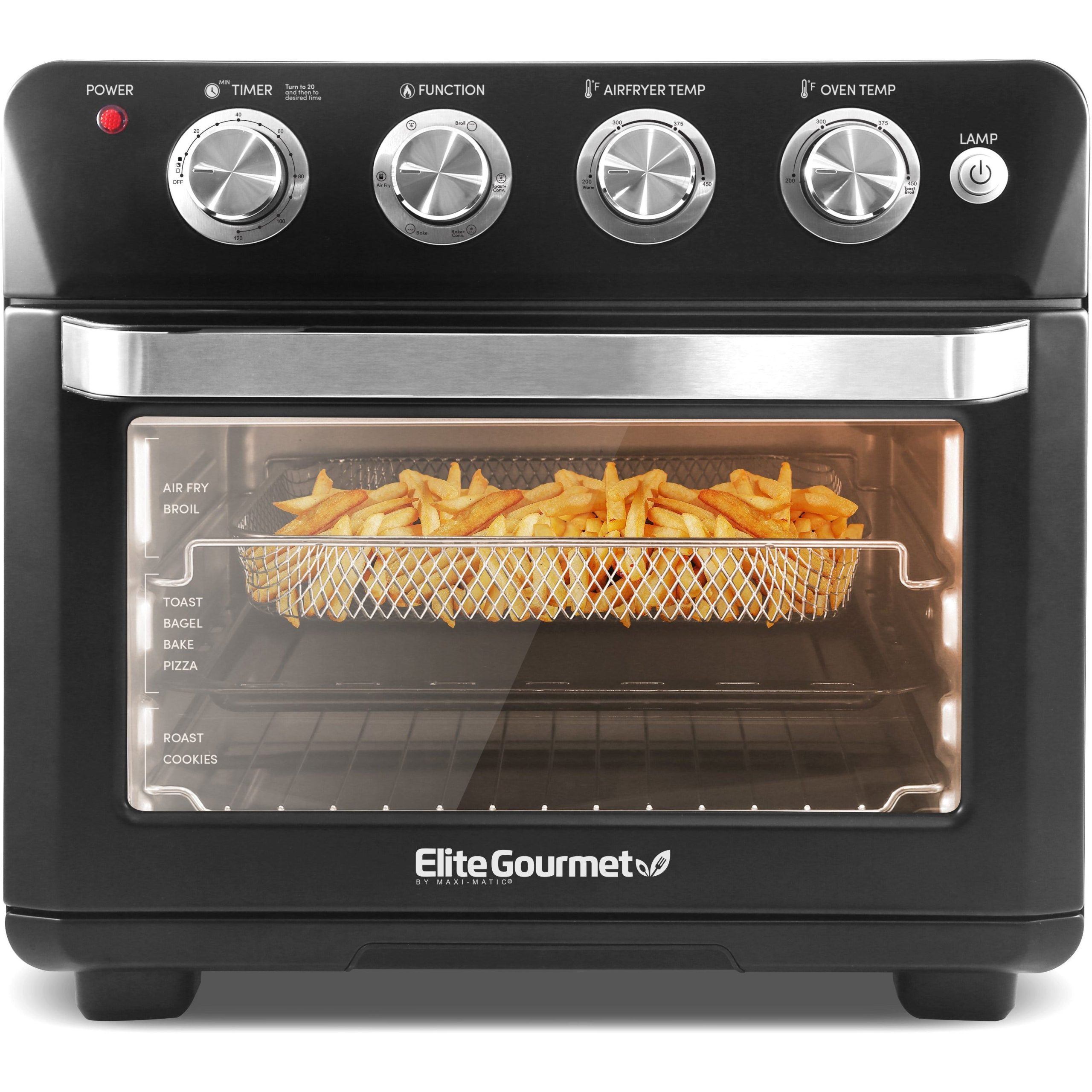 25L Air Fryer Oven, Oil-Less Convection Oven (Black)