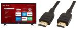 TCL 32S327 32-Inch 1080p Roku Smart LED TV (2018 Model) & Amazon Basics