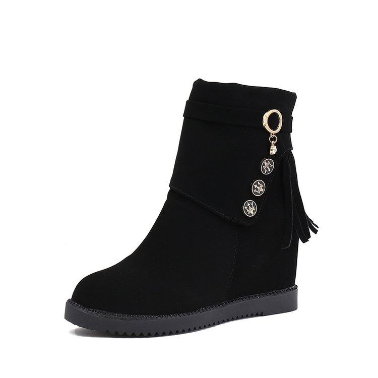 Women Spring/Fall Daily Zipper Nubuck Flat Heel Boots