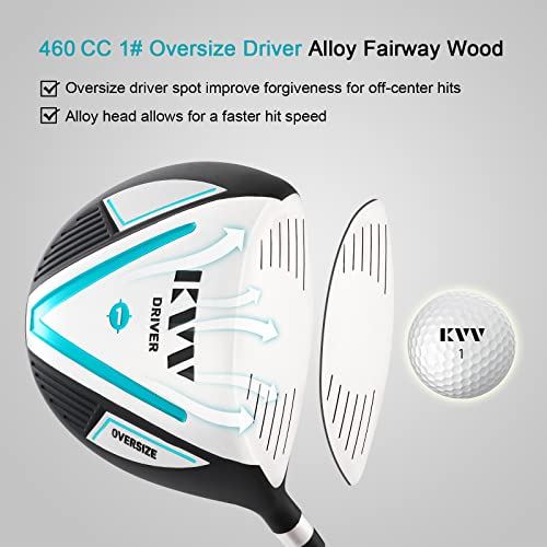 KVV Women��s Complete Golf Clubs Package Set Includes Driver, Fairway, Hybrid