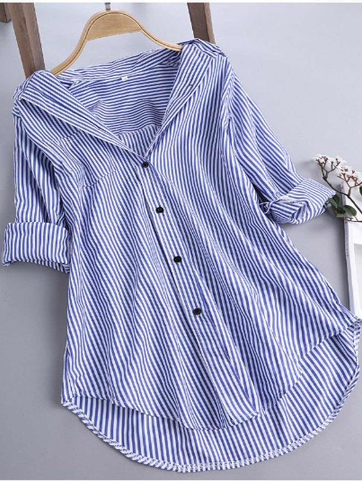 Women Casual Striped Tops Tunic Blouse Shirt
