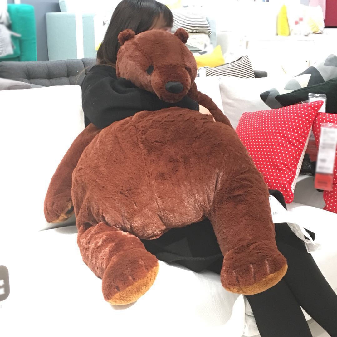 100cm Brown Teddy Bear DJUNGELSKOG Plush Toys Soft Stuffed Animal Plush Bear Toy Cushion Doll for Girl Soft Pillow Drop Shipping