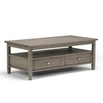 SIMPLIHOME SOLID WOOD 48 inch Rectangle Rustic Coffee Table for Living Room
