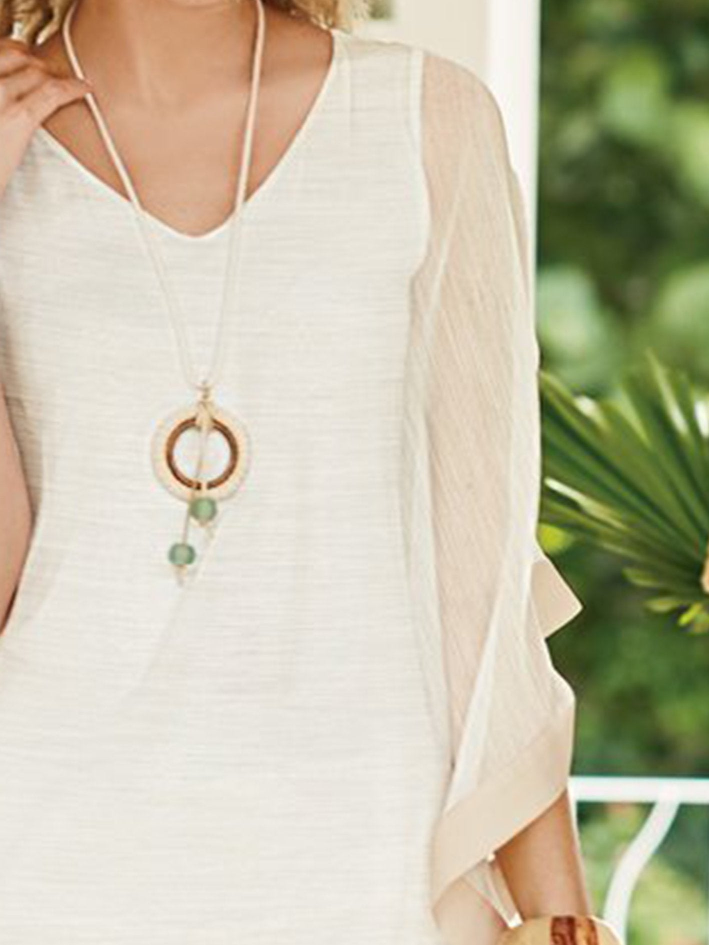 White V Neck Vintage Shirts & Tops