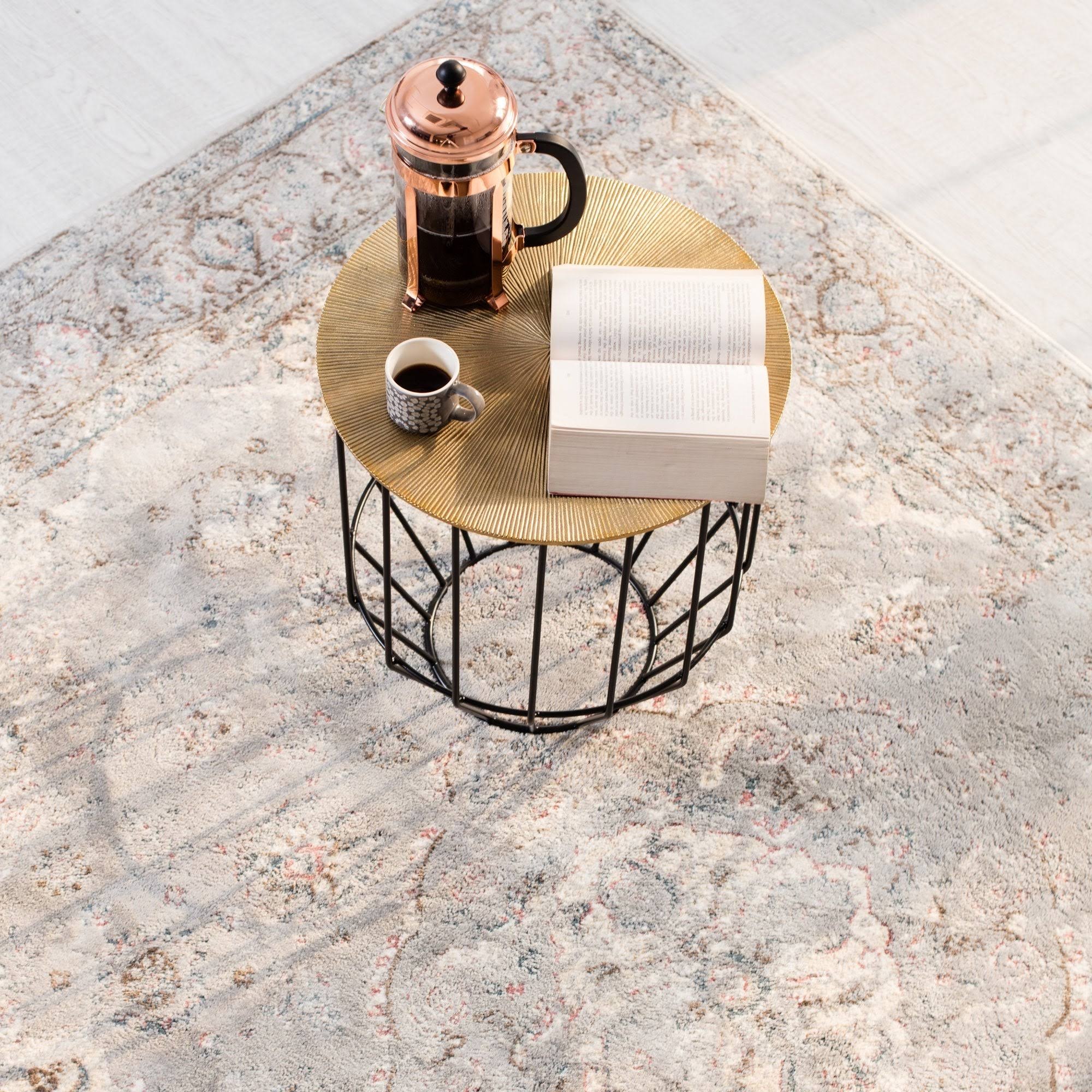 MADELEINE Home Harper 18 in. Gold Round Table Metal Top Round Side Table