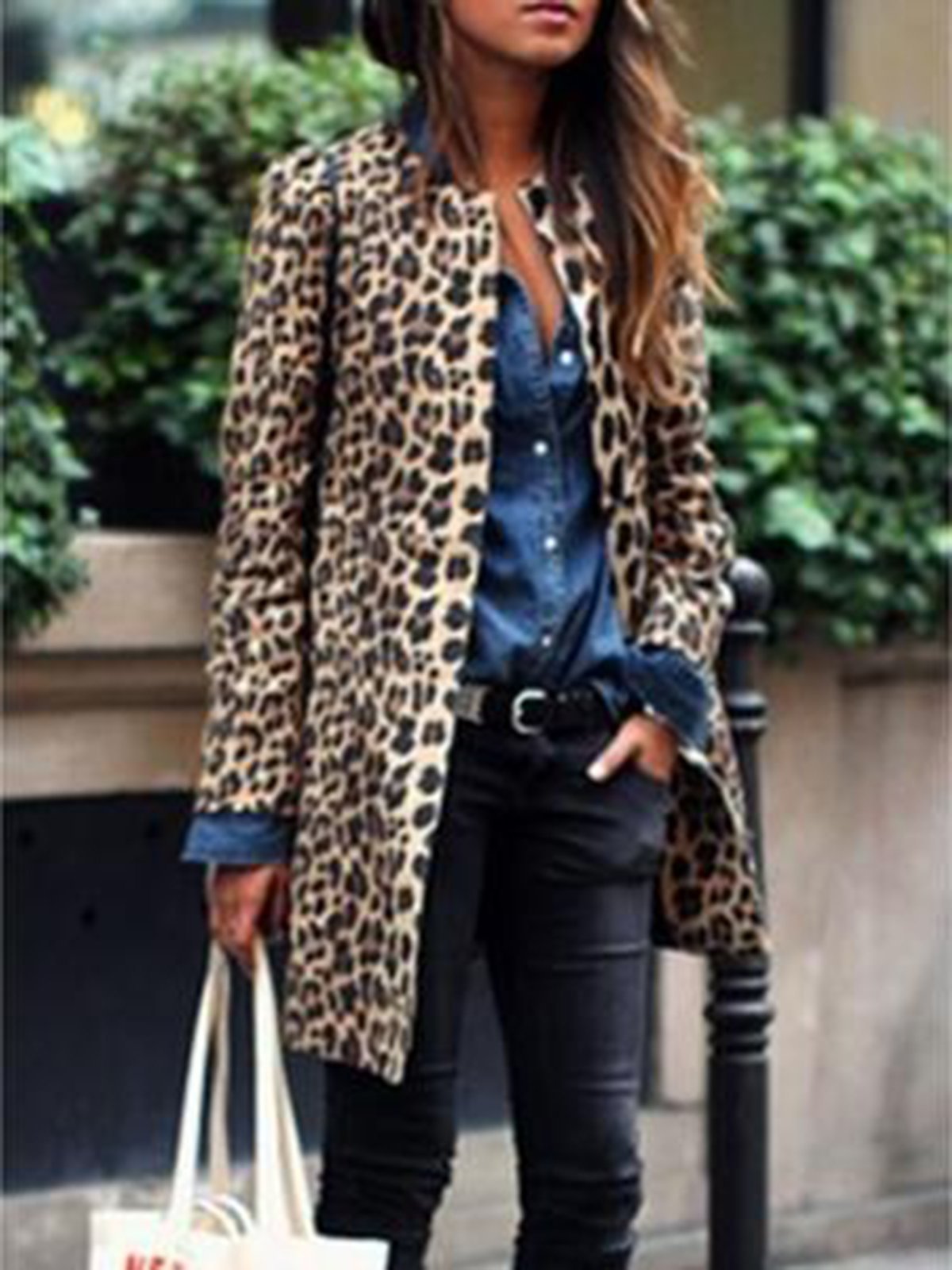 Plus Size Women Leopard Winter Warm Coat