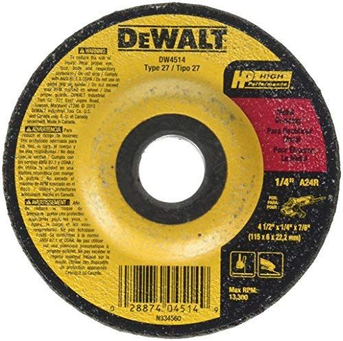 DEWALT Angle Grinder Tool, Paddle Switch, 4-1/2-Inch, 11-Amp & Grinding Wheel.