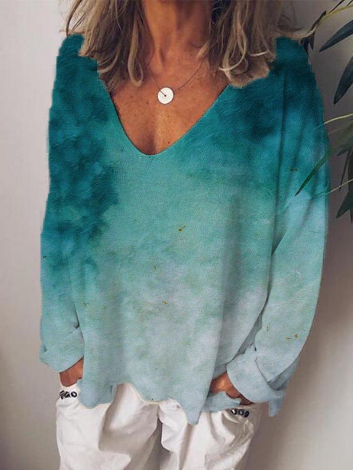 Dyed Casual Long Sleeves T-shirt