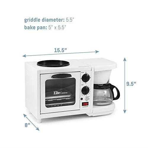 Maxi-Matic 3-in-1 Breakfast Station Toaster Oven with Timer, Medium