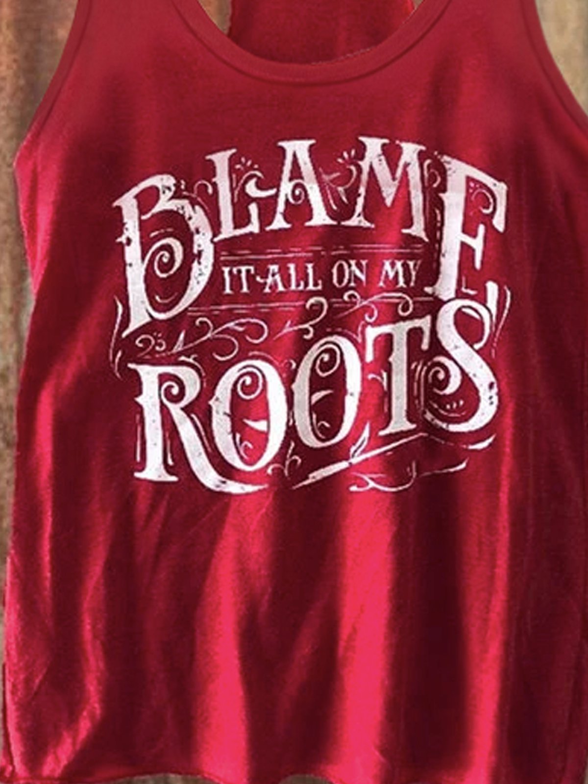 Red Casual Cotton Vests
