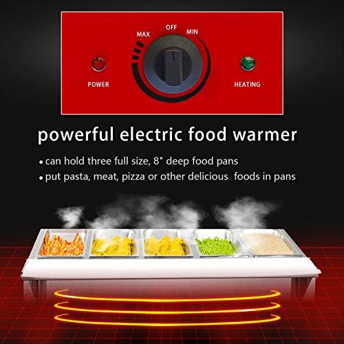 Commercial 240 V Electric Food Warmer 5 Pot Stainless Steel Steam Table