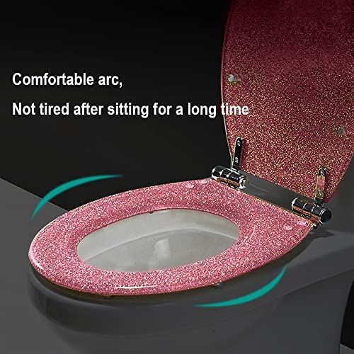 Thicken Toilet Seat, Slow Close Toilet Seat, Premium Hinge Easy Install
