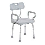 Preservetech 360-Degree Swivel Shower Chair with Arms & Back, Grey