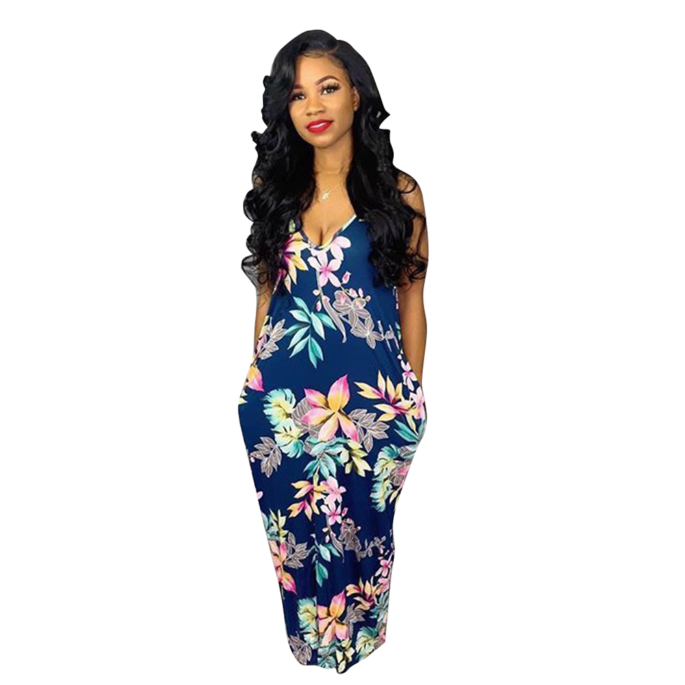 Floral Strap Long Dress