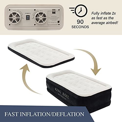 Twin Air Mattress with Built-in Pump & 1-Year Guarantee Included /Height: 20.0 Inches