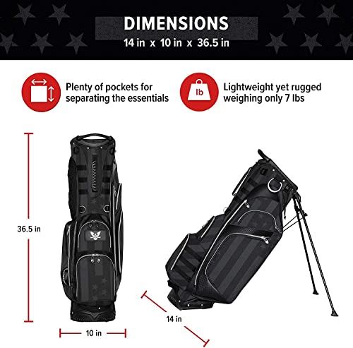 Subtle Patriot Covert 15 Club Golf Stand Bag 5 Way Top, Fully Lined Dividers, Snap-On