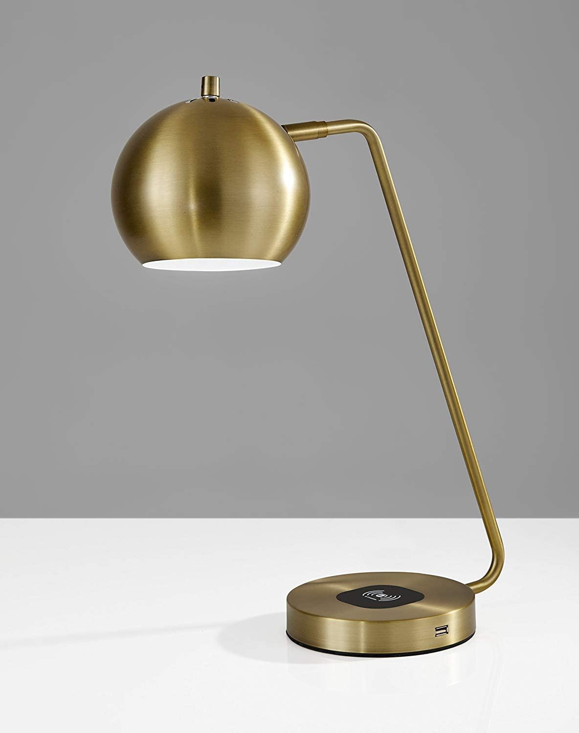 Desk Lamp Wireless Charging / Antique Brass
