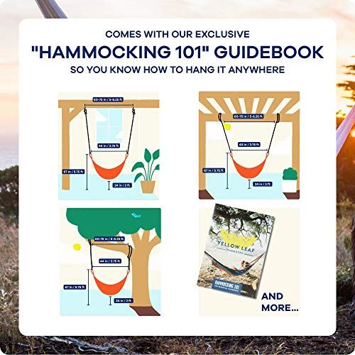 Handwoven Hanging Chair Hammock Swing, Eco-Luxe Weathersafe Hammocks by Yellow Leaf Hammocks, ��Vineyard Haven�� Hammock, Navy Blue & White, Fits 1 Person (330 lbs)