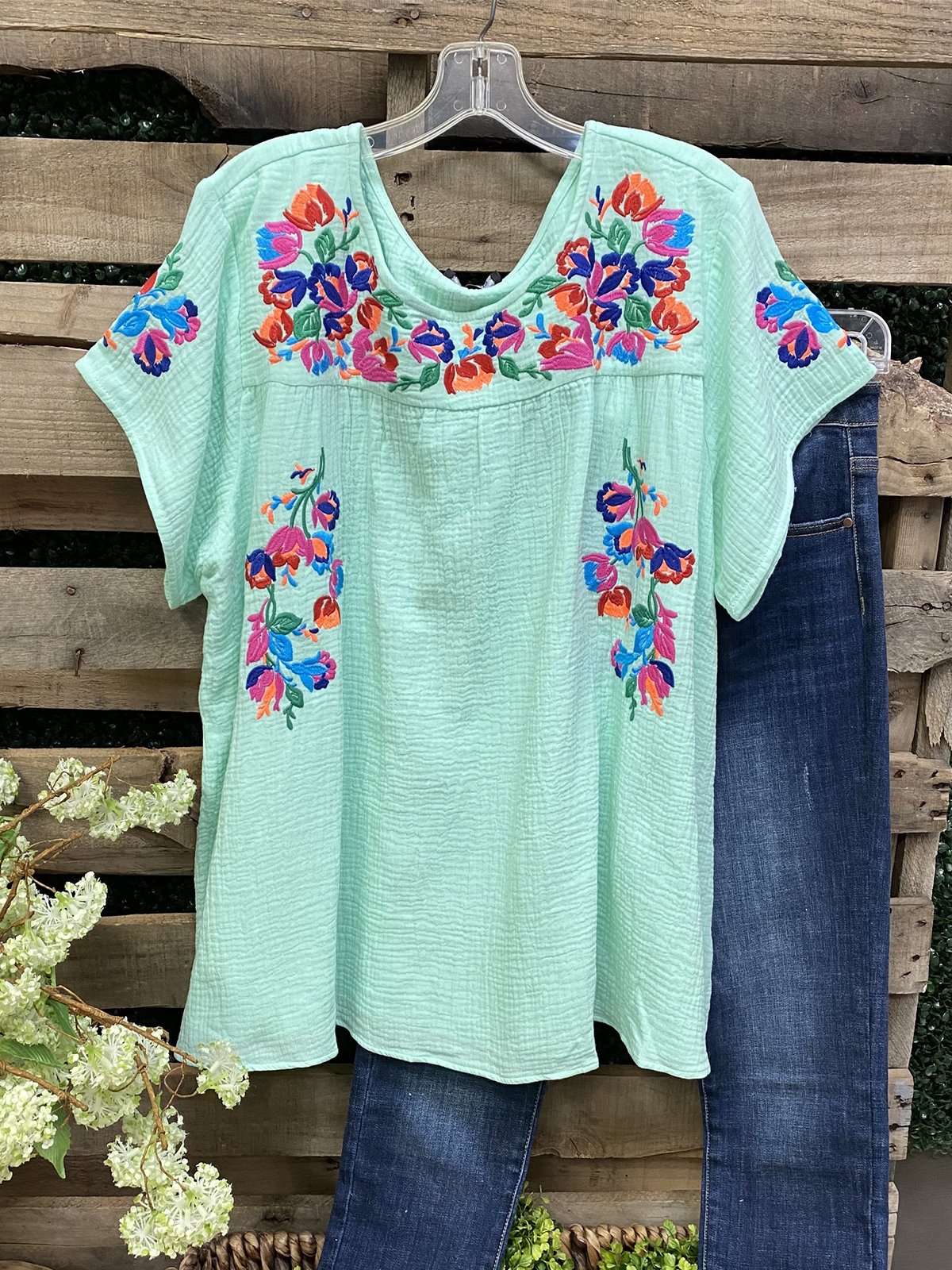 Short Sleeve Shift Casual Crew Neck Shirts & Tops