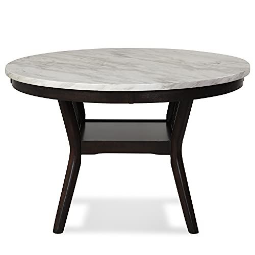 New Classic Furniture Celeste Faux Marble Round Dining Table, 47-Inch