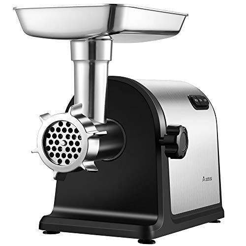 [2000W Max ]Heavy Duty Stainless Steel Meat Mincer with 3 Grinding Plates