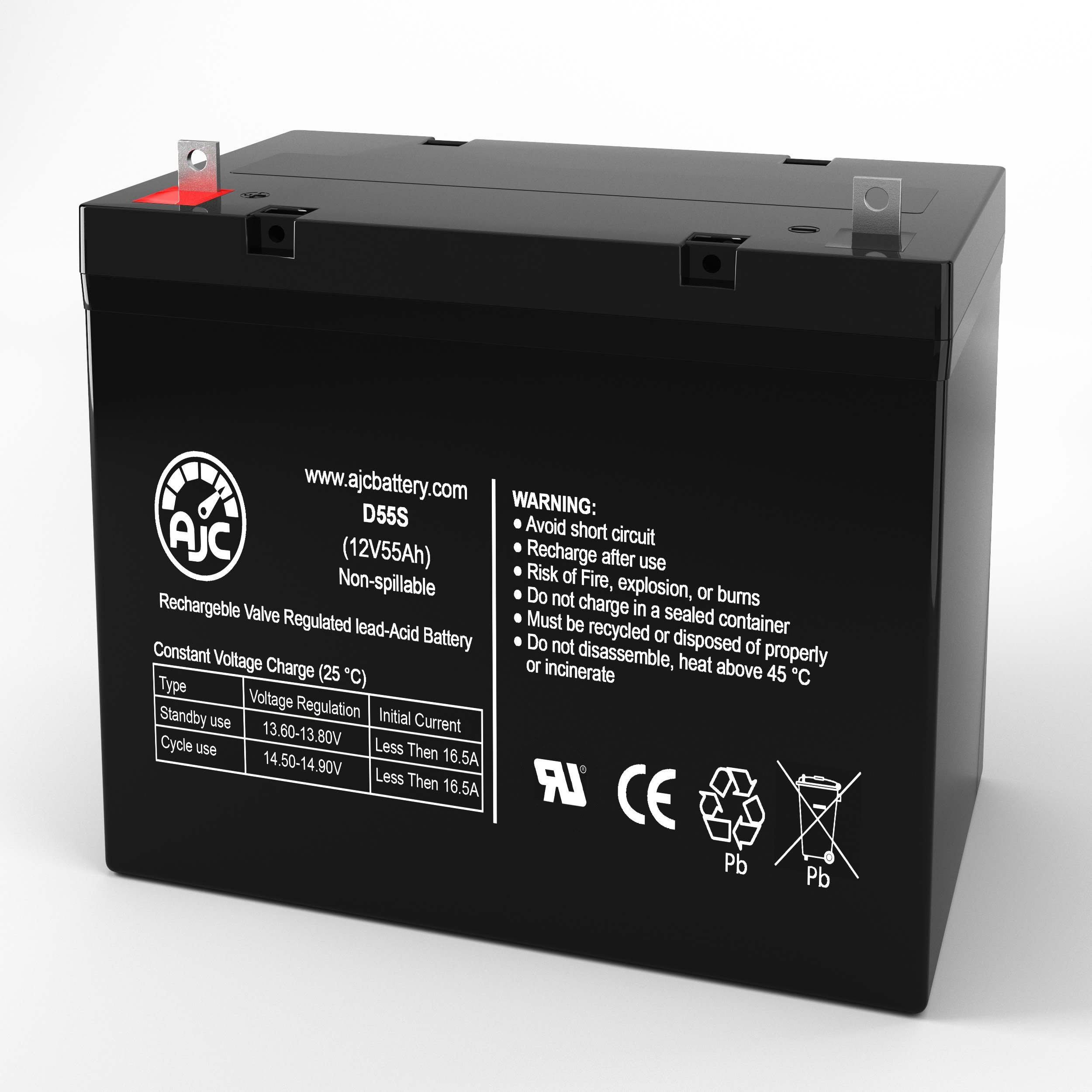 Pride Jazzy 1115 1121 1122 12V 55Ah Wheelchair Battery - This Is An AJC Brand Replacement