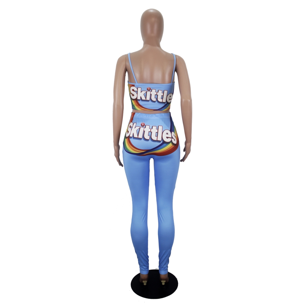 Summer Print Two Piece Leggings Jogger Set