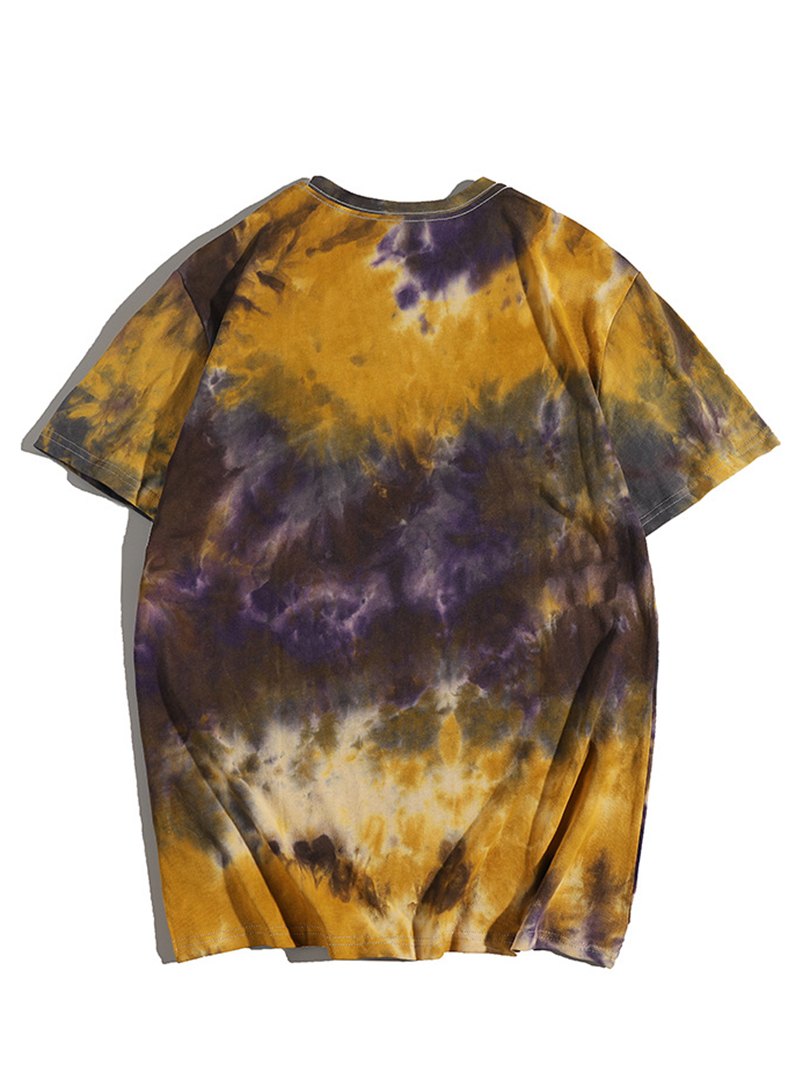 Men's Letter Print Tie Dye Loose T-Shirt