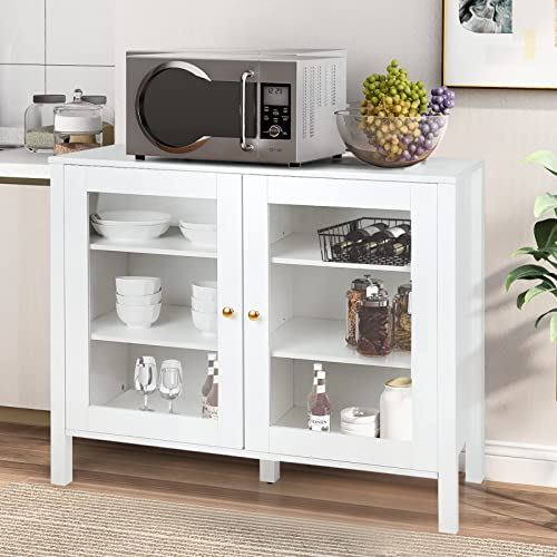 Kitchen Cabinet Buffet Sideboard with Adjustable Shelf / 39.37��� x 15.74��� x 31.5���