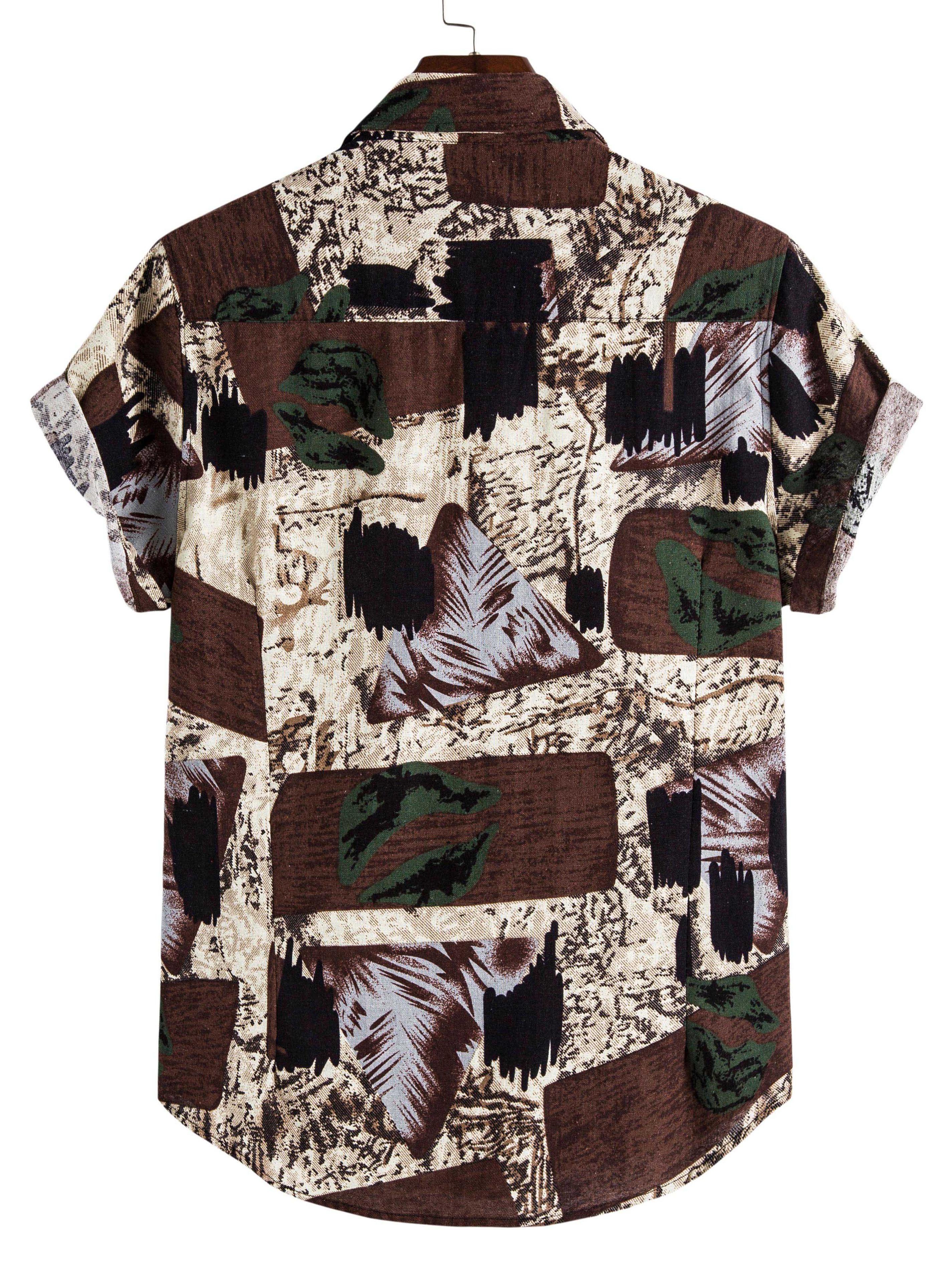 Men's Abstract Painting Print Shirt
