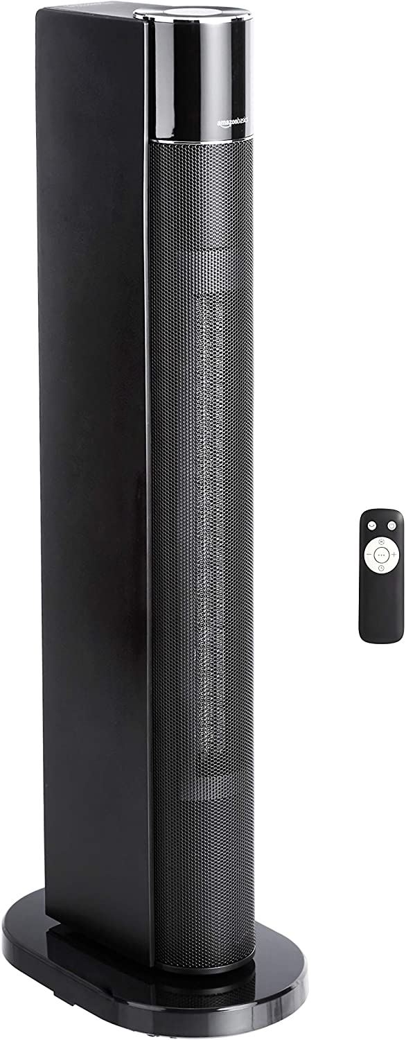 Portable Oscillating Ceramic Tower Space Heater with Remote 3 Heat Settings