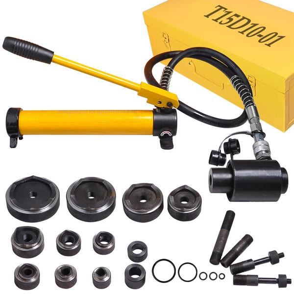 15-Ton Hydraulic Punch Driver Tool Kit w/ 10 Dies Yellow