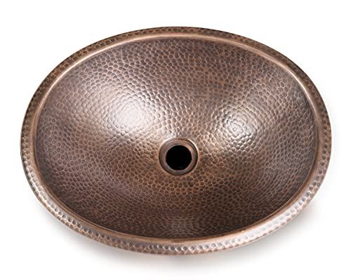 Abode Hand Hammered Oval Sink (17 Inches), Copper