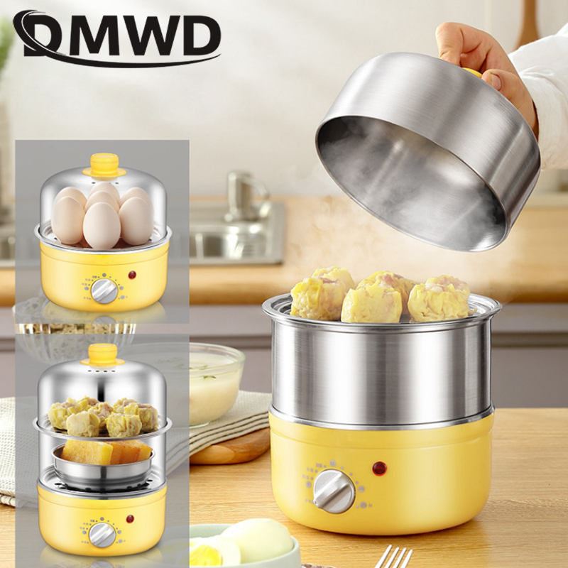 Electric Egg Boiler Food Steamer with Timer 2 Layers Stainless steel breakfast Steaming machine
