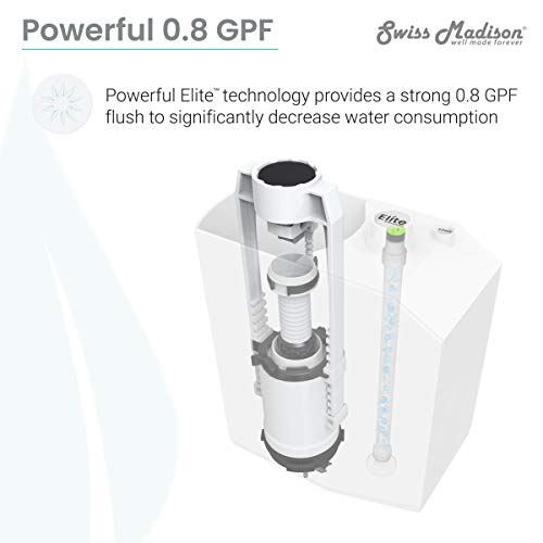 Dreux High Efficiency One Piece Elongated Toilet with 0.8 GPF Water Saving