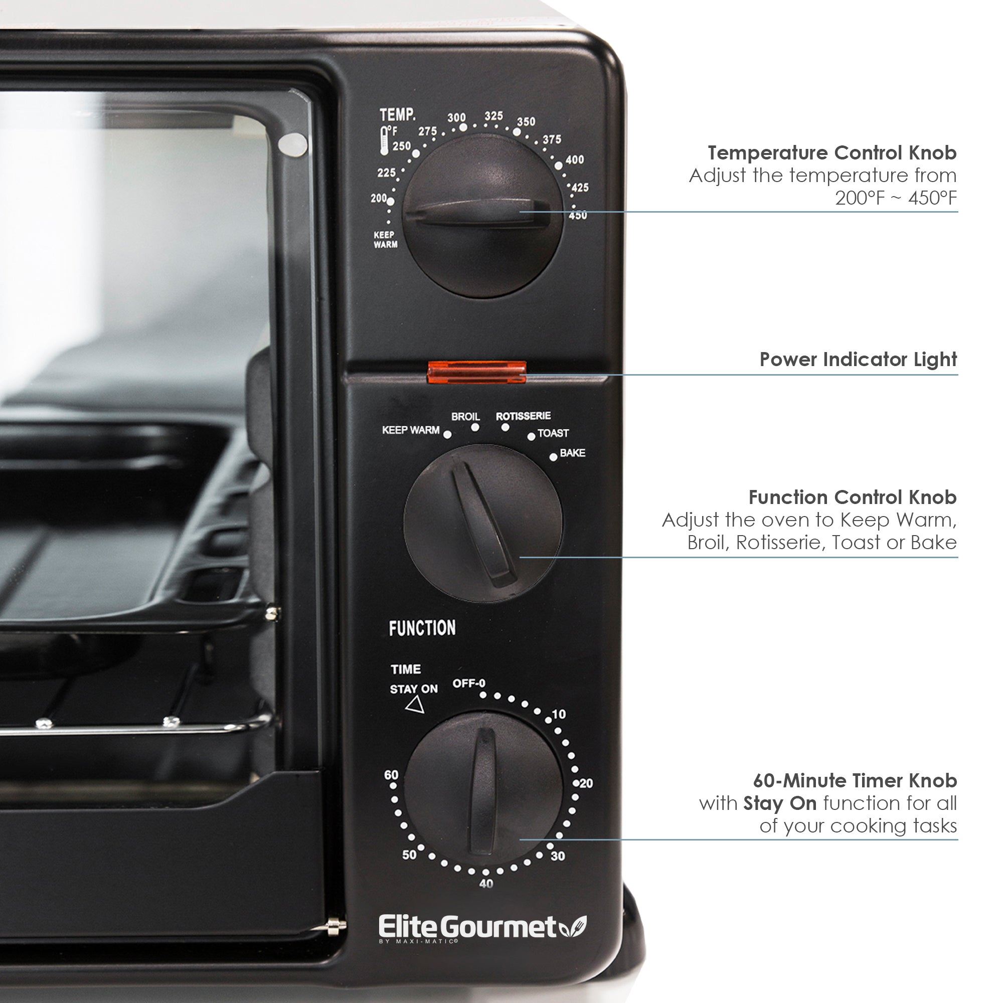 23L Countertop XL Rotisserie Toaster Oven, 6-Slice