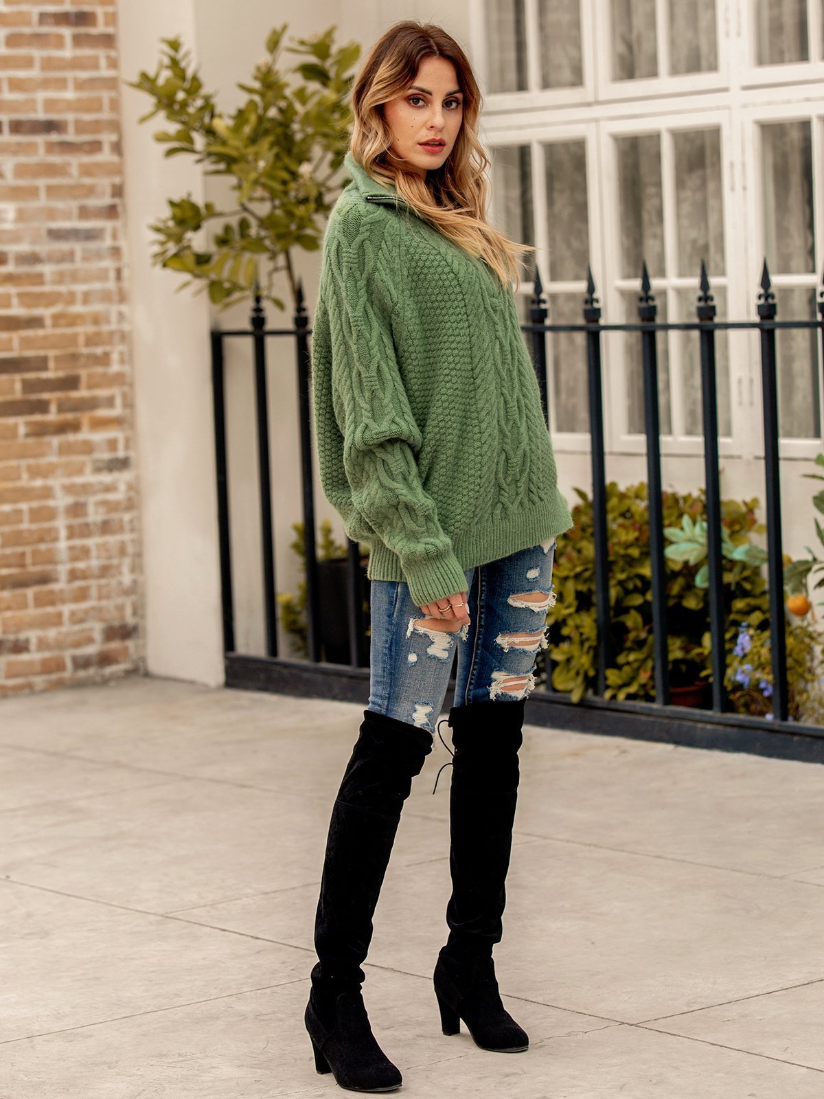 Women Long Sleeve Turtleneck Sweater