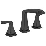 Faucet 3 Hole, Matte Black Bathroom Faucet, Drain Assembly, Worry-Free Drain Catch