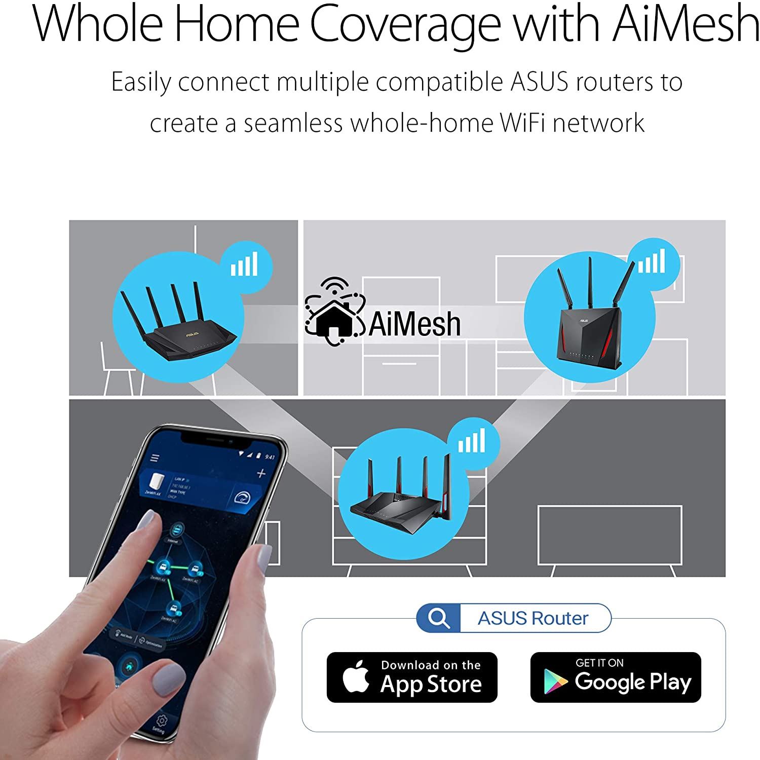 WiFi 6  (RT-AX3000) – Dual Band Gigabit Wireless Internet Router w/ Parental Control