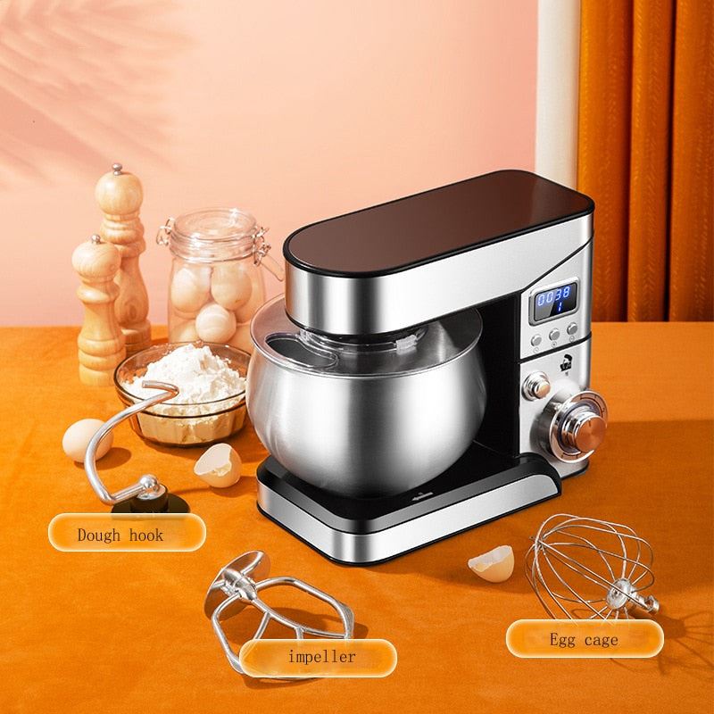 Dough Mixer Food Mixer Kneading Machine Home ELD Display High Power Multifunction Stainless Steel Bowl