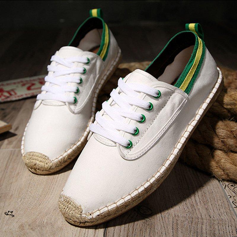 Canvas Lace-up Flat Shoes