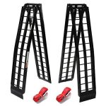 2 Pcs 9ft Portable Folding Loading Ramps for Lawn Mower, Motorcycle ect. /1200Lb