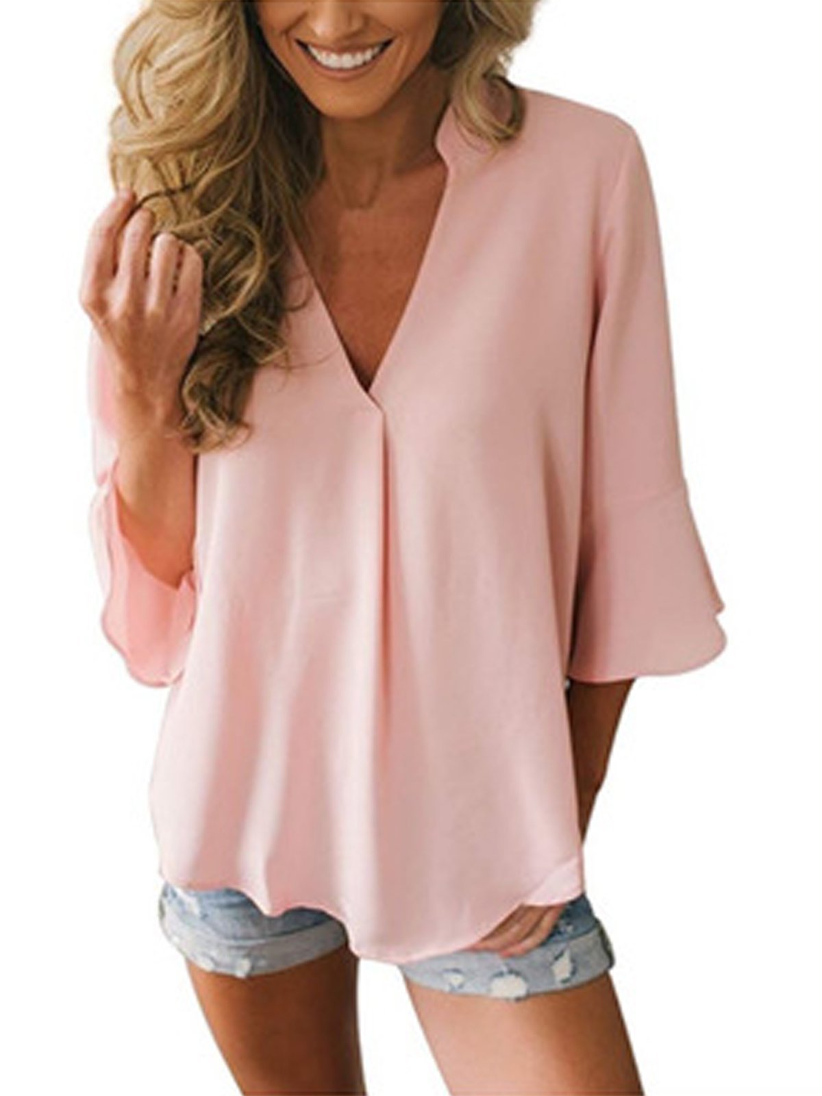 3/4 Sleeve Casual Casual Tops
