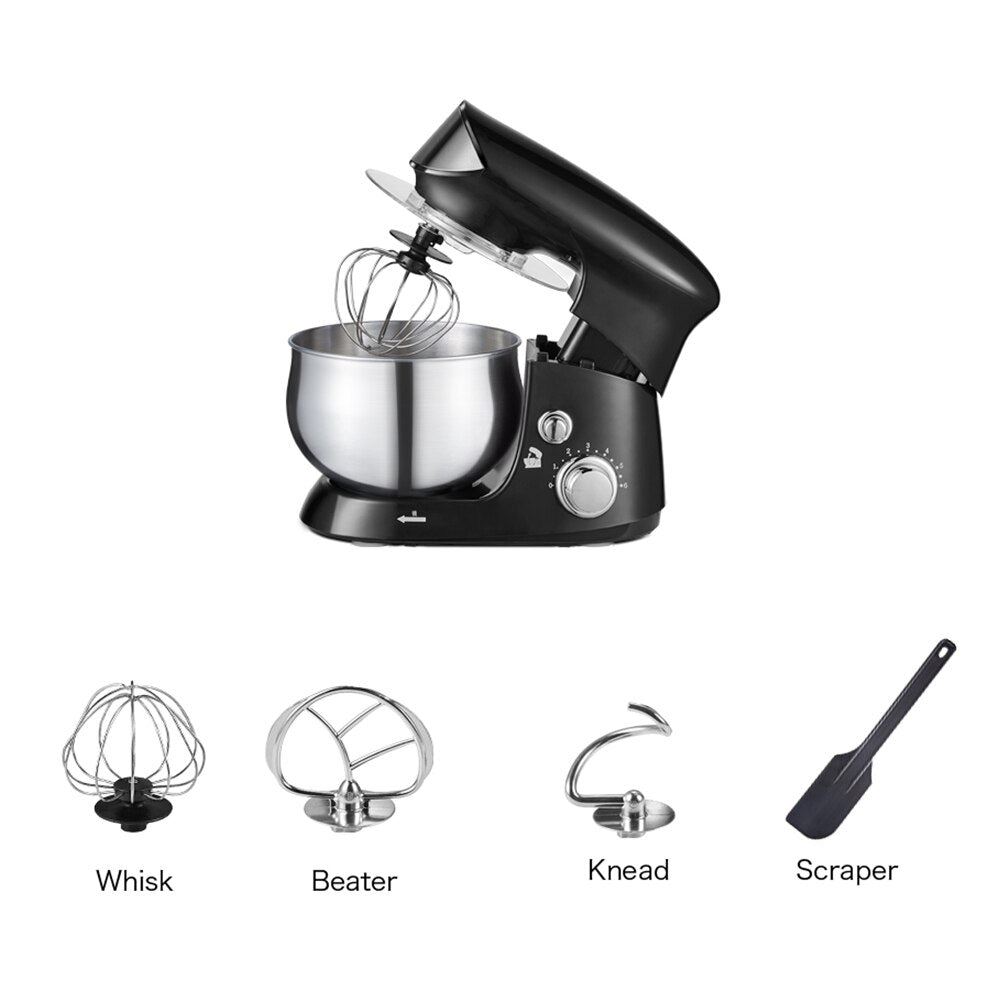 Stainless Steel Bowl Mute Mixer 6-speed Kitchen Food Stand Mixer
