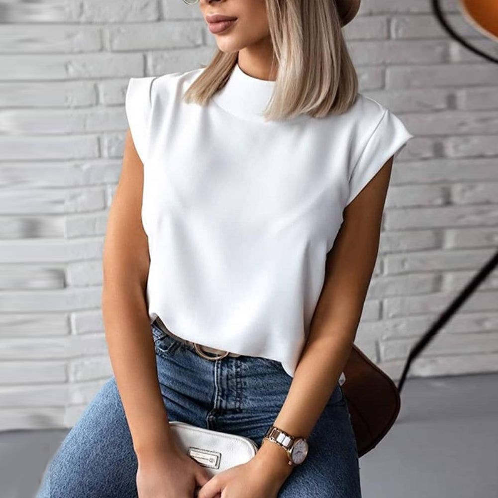 Summer White O Neck Regular Shirt
