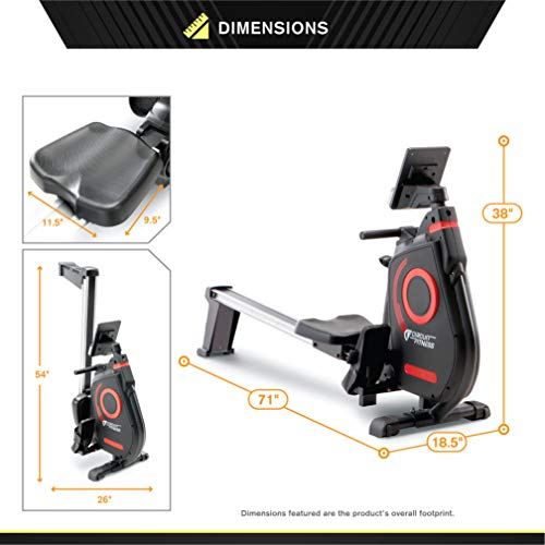 CIRCUIT FITNESS- Bluetooth Circuit Fitness Foldable Magnetic Rowing Machine